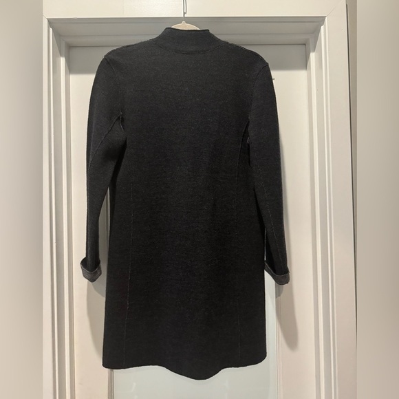 Eileen Fisher Merino Wool Knit Jacket Cardigan Dark Gray PS - Picture 3 of 11